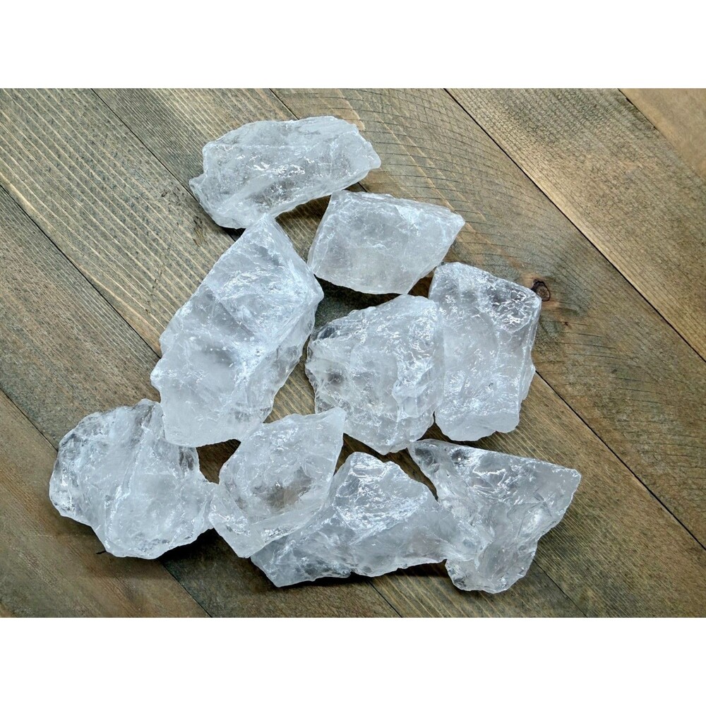Raw Quartz Crystal Chunks Lot 9 Pieces 1 lb 12 oz Natural Rough Stone 2"-3"